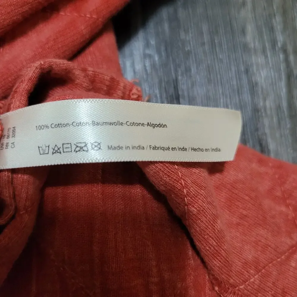 Free People Shiloh Quilted Sweatshirt Pullover‎ Zip Swing Hi Lo Size Small